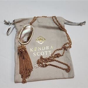 Kendra‎ Scott rose gold and sable Mica Rayne necklace